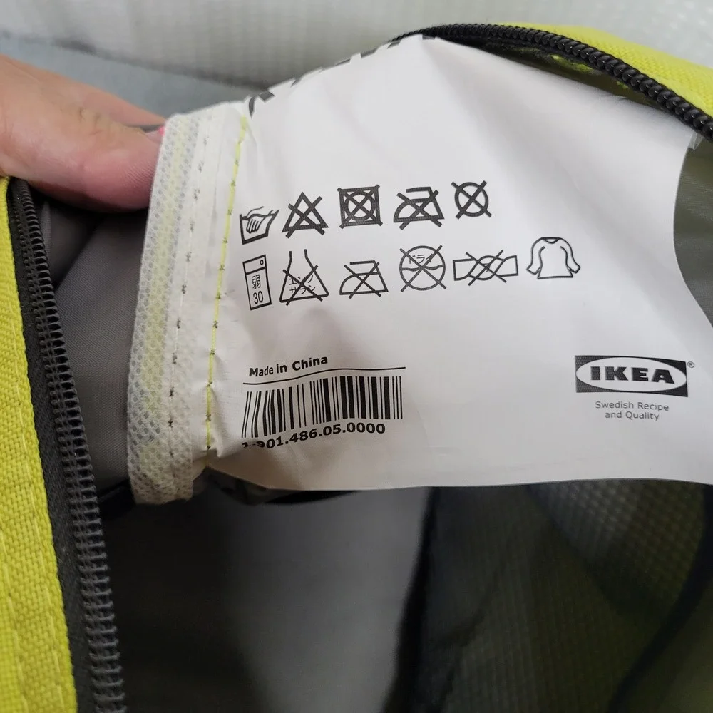 IKEA Lime Green Insulated Cooler Tote Bag Mesh Pocket Zip 901.486.05.0000